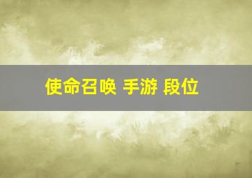 使命召唤 手游 段位